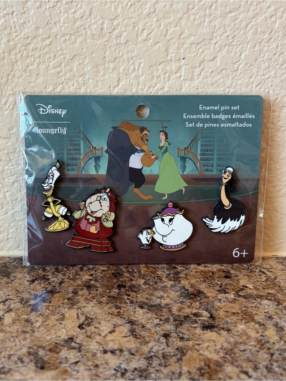 📚LF Disney Beauty and the Beast Library Scene Enamel Pin Set